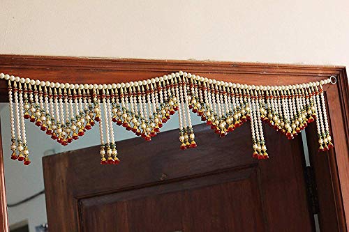 Image of Bandhanwar Traditional Door Hanging Toran for Door Diwali Celebration Beads Toranam Hanging Diwali Pooja Room Toran (3 feet, Multicolour)