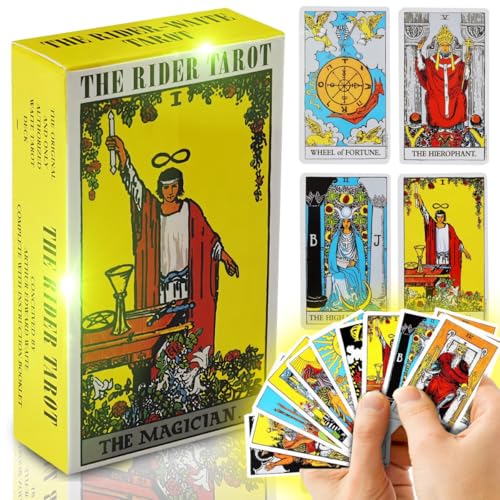 Retoo 78 Tarotkarten Set, Rider Waite Deck, Klassische Karten für Wahrsagen und Esoterik, Hochwertige Qualität und langlebig, für erfahrene Spieler, Originalverpackung und digitale Anleitung enthalten