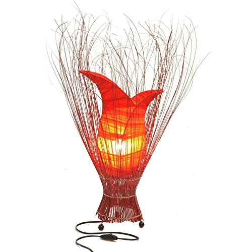 Preisvergleich Produktbild Deko-Leuchte Stimmungsleuchte Stehleuchte Tischleuchte Tischlampe Bali Asia TULPE klein 60 cm Color Orange