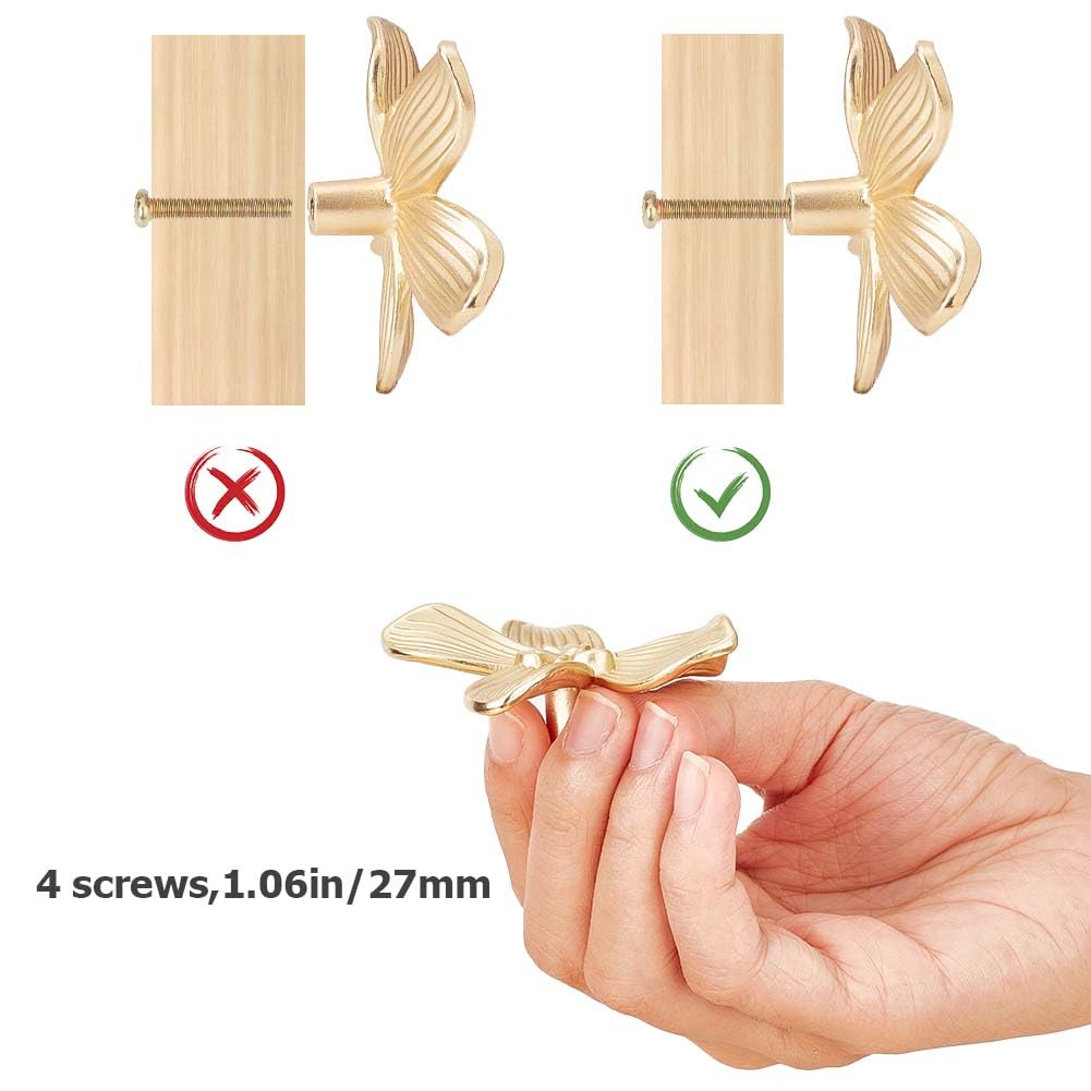 6 Pomelli In Cristallo Per Mobili - Design A Fiore, 43mm, Per Armadi, Cassetti E Porte - Foto 5