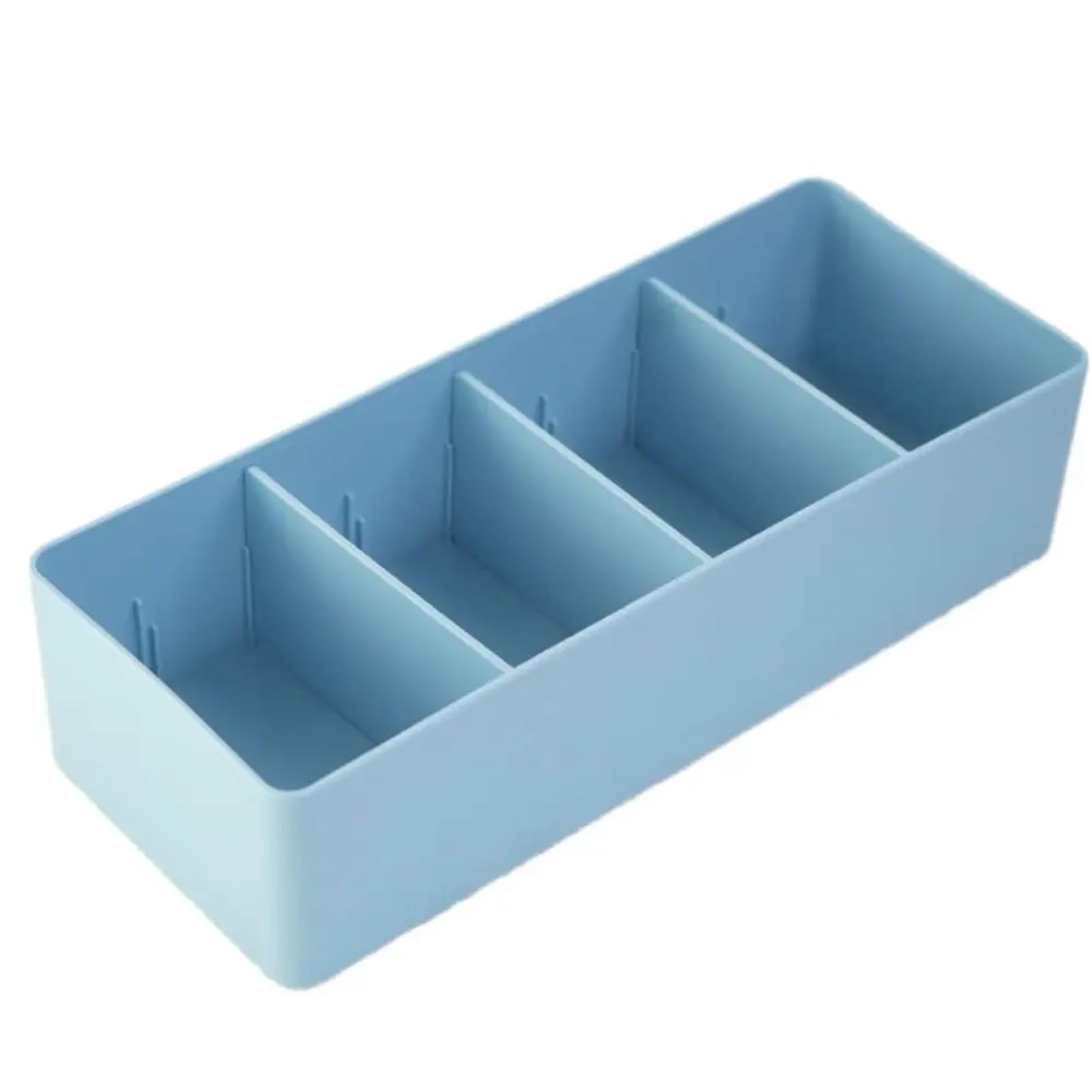 ZHSOAO 3 Pcs Plastic Desktop Storage Box Multipurpose Removable Partitions Divided Drawer Tableware for Bras, Socks, Underwear(Blue)