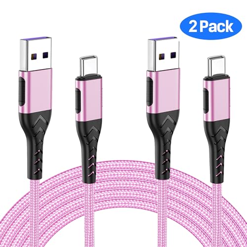 Image of Durcord 2Pack 3ft USB A to USB C Cable, USB Type C Cord Cable for Android Phone Pad Laptop, Type C Charger Braided Compatible with iPhone 15 Pro /Plus /Max /Android /Phone /Pad-Rose Gold
