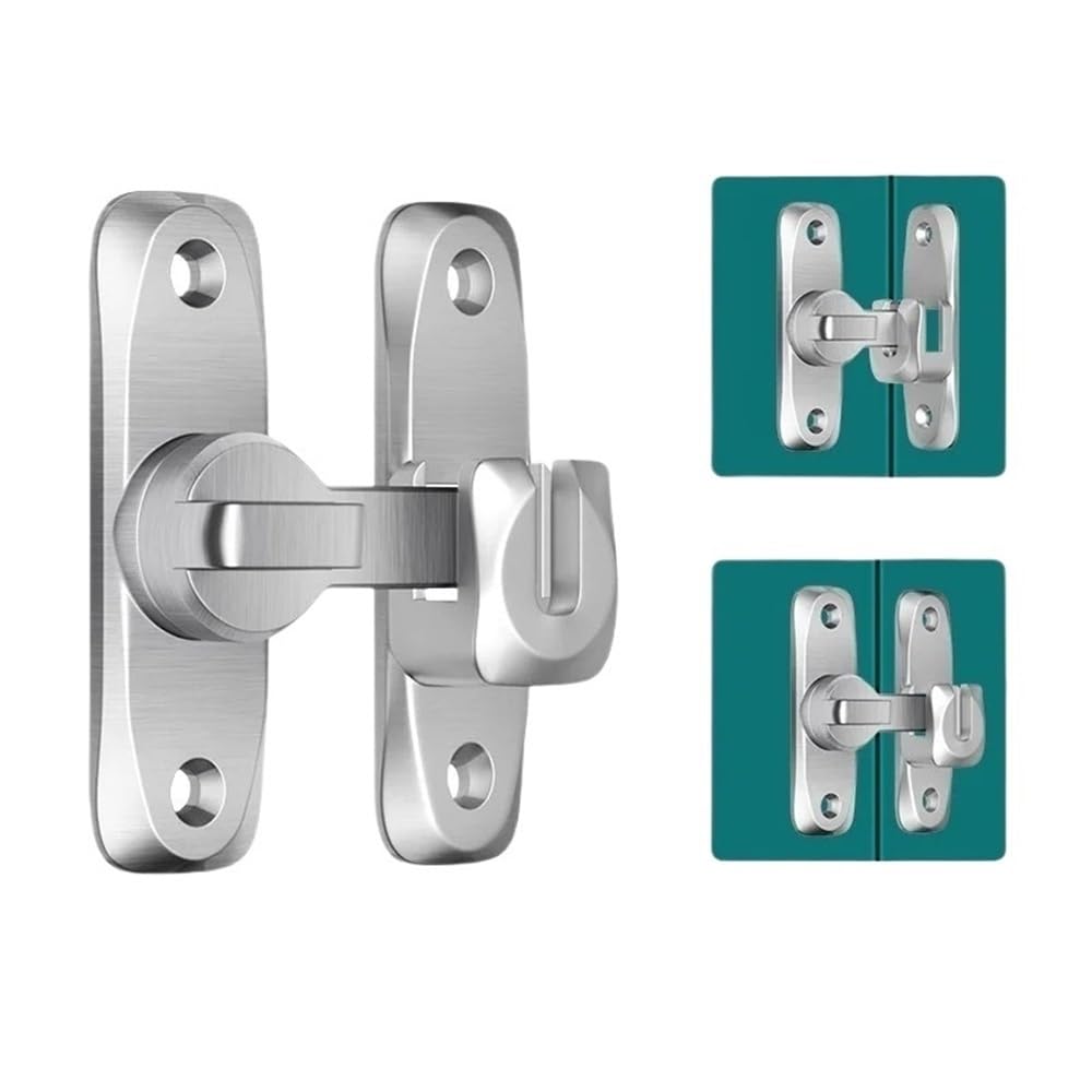 2Pcs 180° Rotating Flip Door Latches,Thick Anti Rust Aluminum Door Bolt,Privacy Security Latch