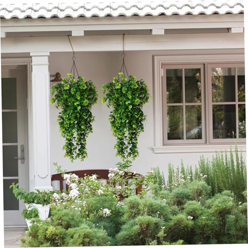 Plantas artificiales colgantes de eucalipto con diseño botánico realista pack de 4 4