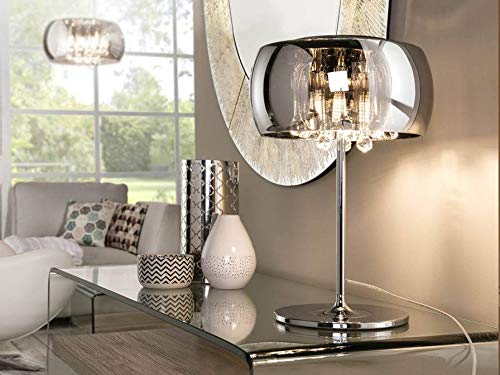 Schuller Argos - Lámpara de mesa de cristal de 3 luces, cromo, espejo, G9