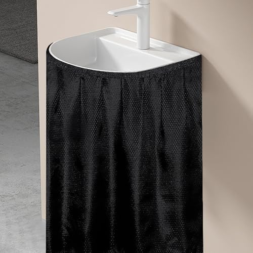 Varpotle Fabric Sink Skirt for Pedestal Sinks – Waterproof Under