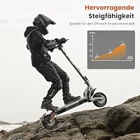 Doppel-oder Einzelmotor E Scooter mit Straßenzulassung Max 80KM Reichweite,10 Zoll Offroad Reifen Elektroroller Erwachsene 48V 15Ah E-Roller mit Sechs komfortable Stoßdämpfer für Erwachsene bis 150 kg – Ansicht 4