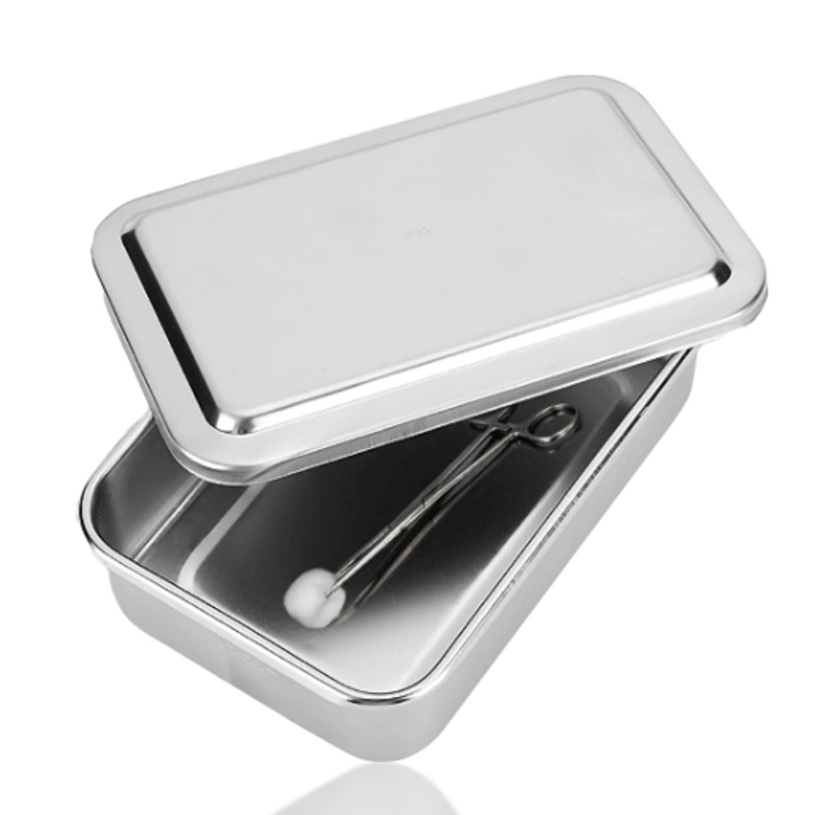 6-Zoll-Sterilisatorbehälter-Reinigungsbox Professional 304 Edelstahl-Rostschutz-Aufbewahrungsbox für Instrumente Wiederverwendbare Reinigungsbox mit Deckel