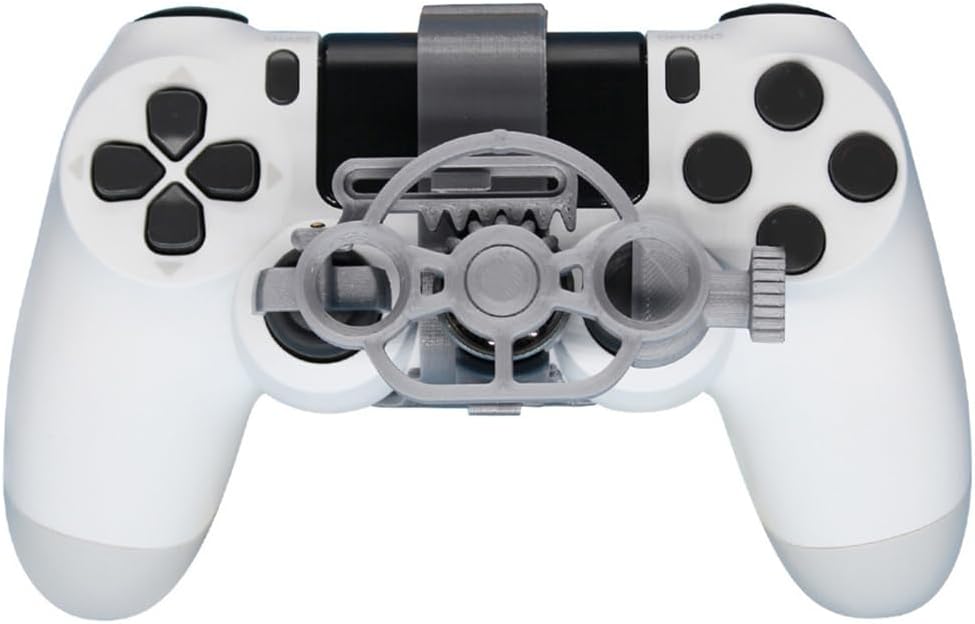 Steering Wheel Replacement for PS4 Controller Racing Games Mini Steering 3D printing Wheel Auxiliary Controller Game Joystick Simulator Gamepad (Silver)