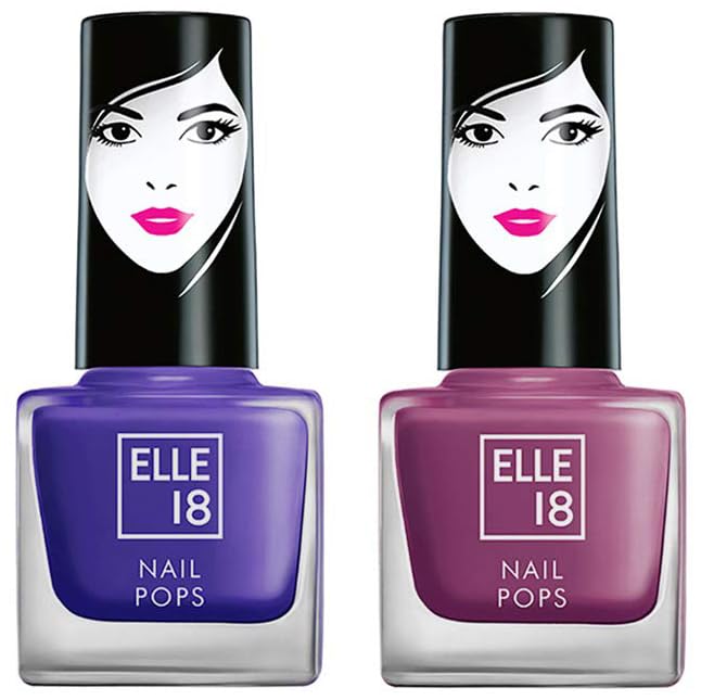 Elle 18 Matte Finish & Elle18 Nail Pops Nail Color 163 Combo, 15 Ml