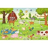 Fototapete Bauernhof Vliestapete Kinderzimmer Tapete inkl. Kleister Größe 400 x 250 cm