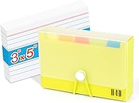 Vista 12 de Estuche de tarjetas de índice H4D de 3x5 con 100 tarjetas de índice pesadas rayadas y separadores, negro