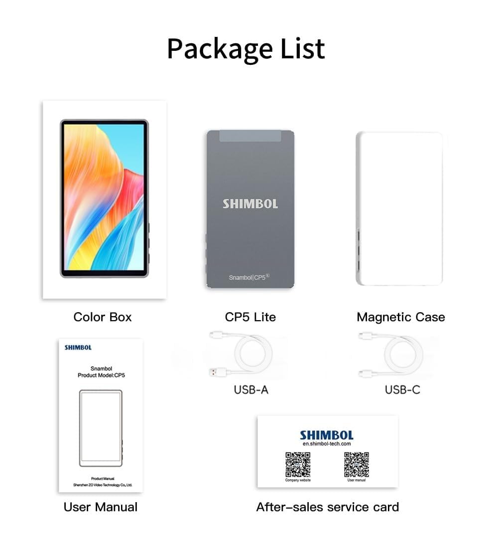Shimbol CP5 Lite Magnet-Smartphone Handy Selfie Monitor Full HD 5 Zoll Drahtlos für Live-Stream TikTok - Kompatibel mit iPhone Samsung Android (Weiß)