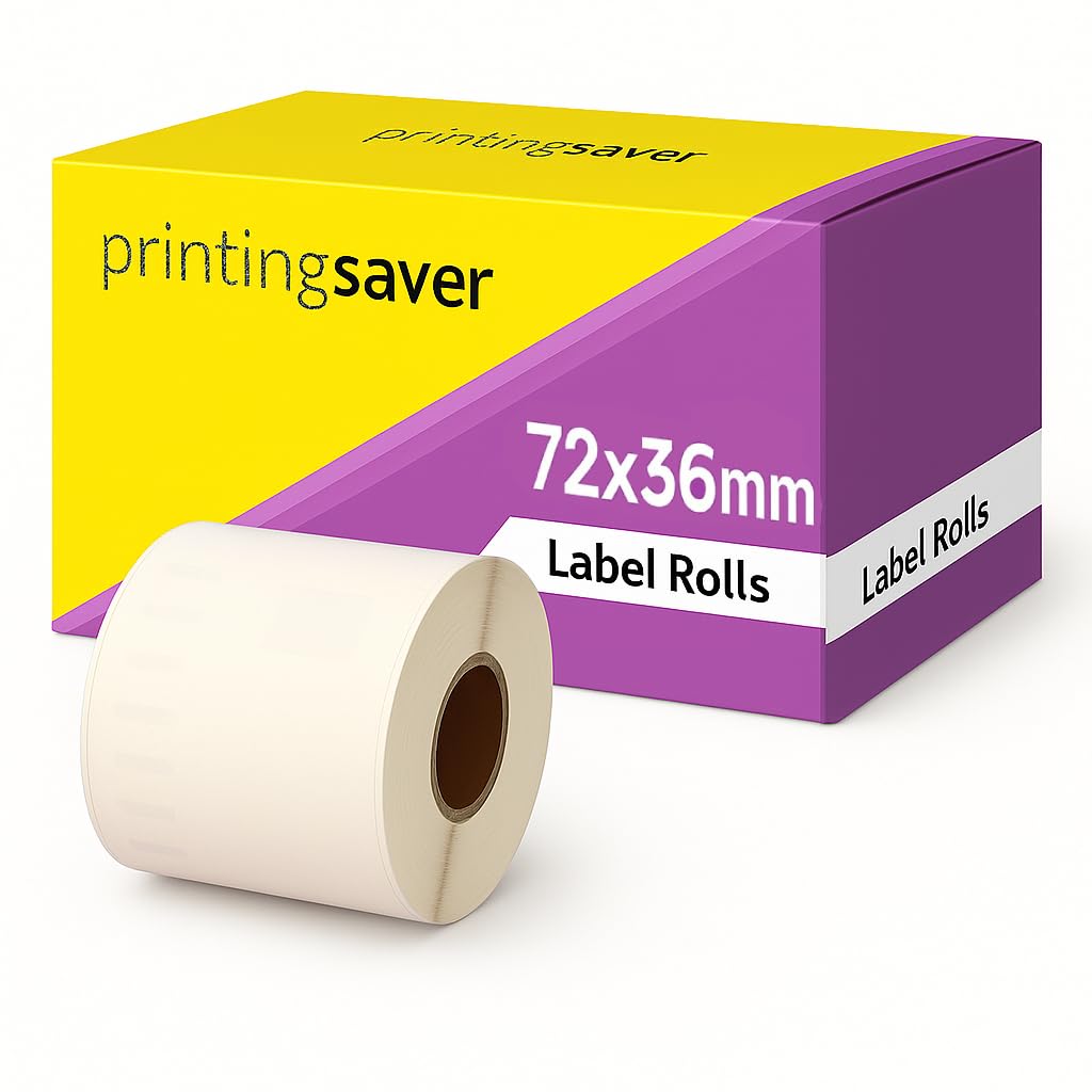 1 Roll 72mm x 36mm White Direct Thermal Labels Compatible with Zebra GK420d GK420t GC420d GX420d GX420t GC420t GX430t GT800 ZD420 LP2844 TLP 2844 Citizen CL-S521 CL-S621 CL-S631 (1000 Labels per Roll) — image 1