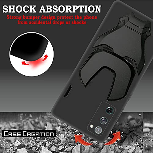 Image of COVERLY Official 3D Touch Feel Trending Real Hero Avengers Logo Mask Soft Rugged Grip TPU Silicone Iron Man Super Power Cartoon Movie Silicone Matte Strong Back Cover for Samsung Galaxy S20 FE -Black
