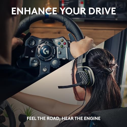 Logitech G923 Racing Wheel and Pedals, TRUEFORCE Force Feedback, Real Leather + ASTRO A10 Gen 2 Wired Headset - Xbox X|S, Xbox One, PC, Mac - Black - image 3