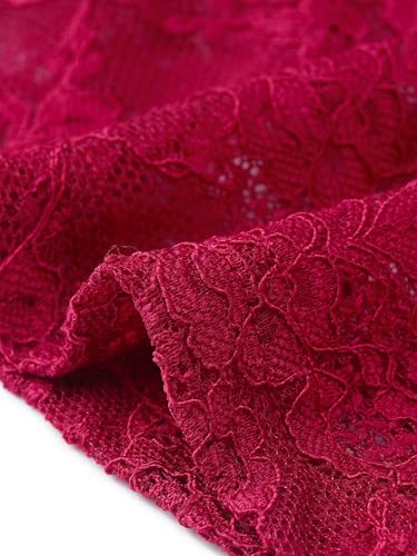 Image of Allegra K Lace Dress for Women's Elegant 3 /4 Sleeve Square Neck Bodycon Cocktail Dresses