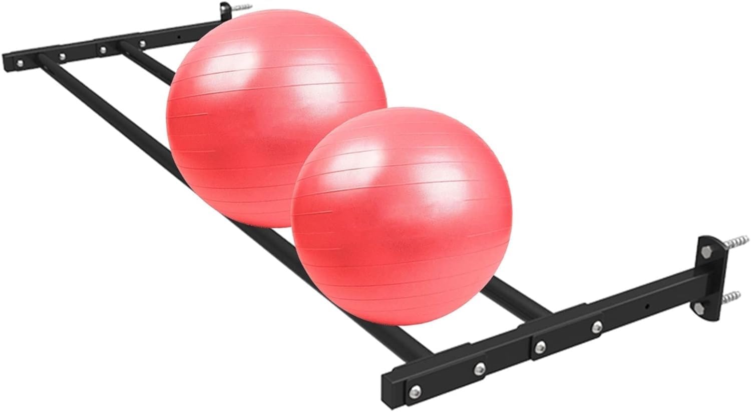 Yoga Ball Holder Wall Mount, Metal Wall Mount Ball Holder, Storage Rack Adjustable, Home Gym Accessories,245cmx60cm