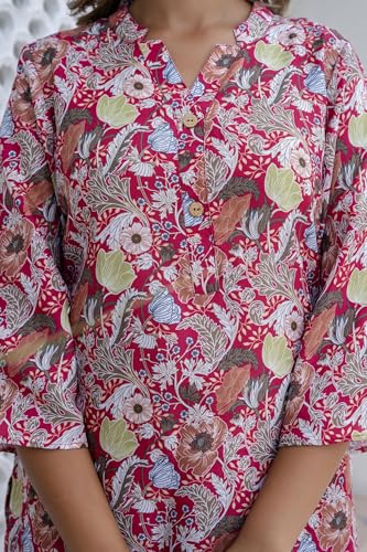 Image of Yashika Women Trendy Printed Cotton Blend Straight Kurta and Palazzo Set