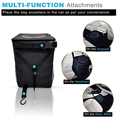 Image of Autobase Trash Can for Car | Truck SUV Trash Bin Standard 2 Gallon Size | Road Trip Must Haves | Car Gifts for Men, Women and Teens