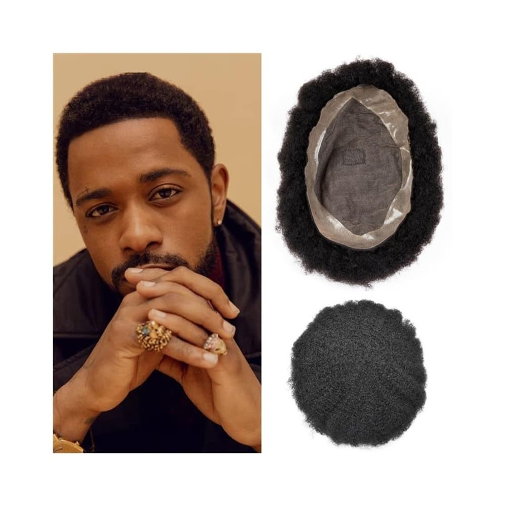 Parrucche da uomo ricci crespi afro mono e base NPU Toupee