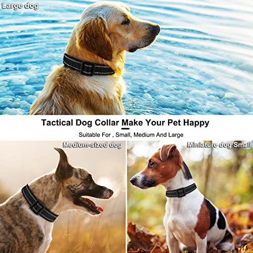 Dog Collar, Booeudi Dog Collar, Reflective Dog Collar, Sturdy Nylon Collars, Adjustable Classic Dog Collar With Quick Release Buckle For Large Dogs, Black, L #TOP6