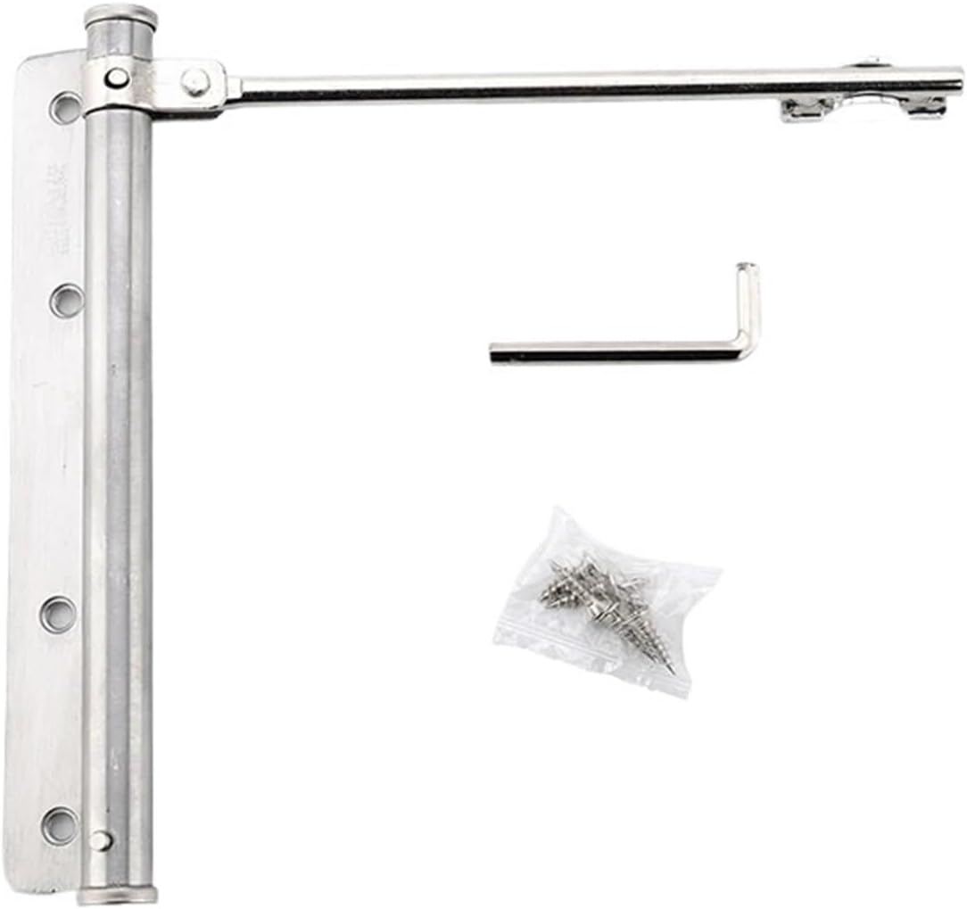 Adjustable Door Closer Stainless Steel Spring Silver Tone Strength for Home Office Fire Rated Gate 40KG