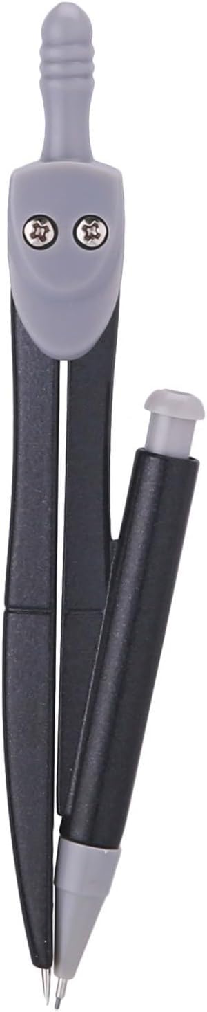 Deli eg20904 Metal Geometric Compass with Mechanical Pencil - Black and Grey