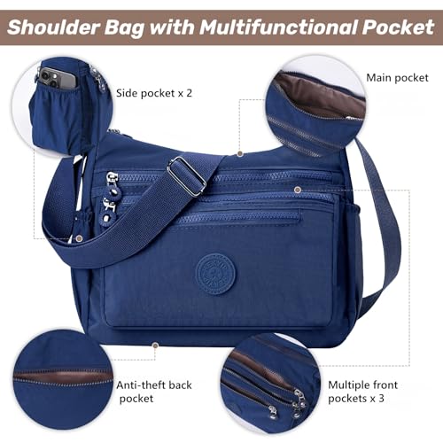 Women's Crossbody Bag, Shoulder Bag, Waterproof Backpack Shoulder Bag, Lightweight Nylon Work Travel Bag, Messenger Bag4