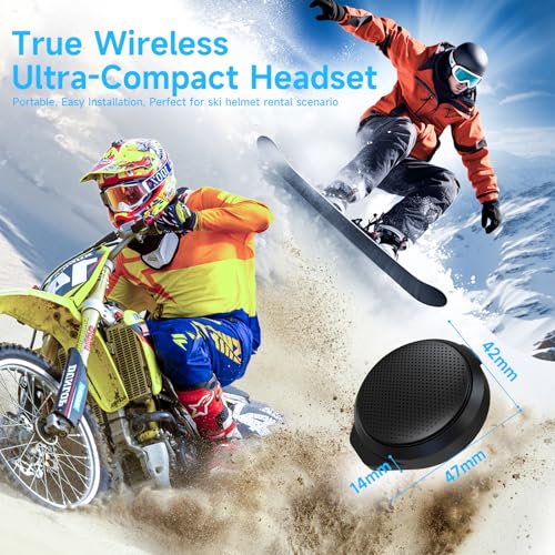 Moman Ski Helmet Speakers, Ha1 Ture Wireless 5.3 Motorcycle Helmet Headset With Remote Control Voice Assistant Charging Case thumb #1