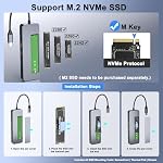 9-in-1 USB C Hub with NVMe SSD Enclosure, M.2 NVMe Enclosure with 4K HDMI, 100W PD Charging, SD/TF Card Reader, USB-C 3.2 Gen2 - for MacBook, Dell XPS, Steam Deck, Laptop Docking Station