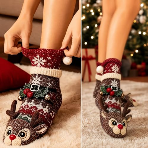 Rkwins 3D Animals Christmas Socks for Adults Funny Knit Soft Holiday Socks - image 5