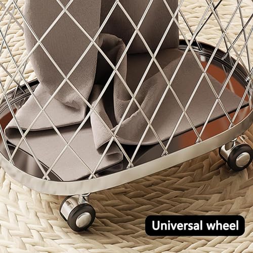 Panier à linge en maille métallique sur roulettes grand format - 6