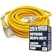 25-ft 12/3 Heavy Duty Lighted SJTW Indoor/Outdoor Extension Cord by Watt's Wire - Yellow 25' 12-Gauge Grounded 15-Amp Three-Prong Power-Cord (25 foot 12-Awg)