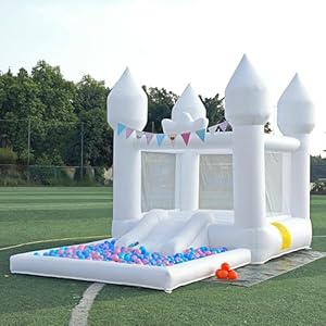 12.5FTx7.1FT White Inflatable Bounc...