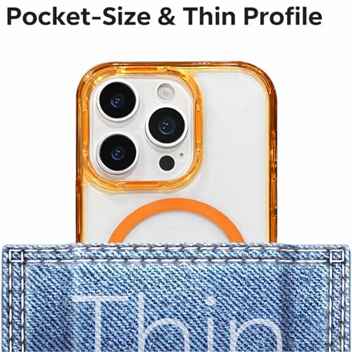 Image of VONZEE Compatible with iPhone 16 Pro Case (6.3 Inch), Translucent Clear MagSafe Compatible Back Cover, PC + TPU Shockproof Protective Case, Anti-Yellow, Scratch Resistant, Desert Titanium