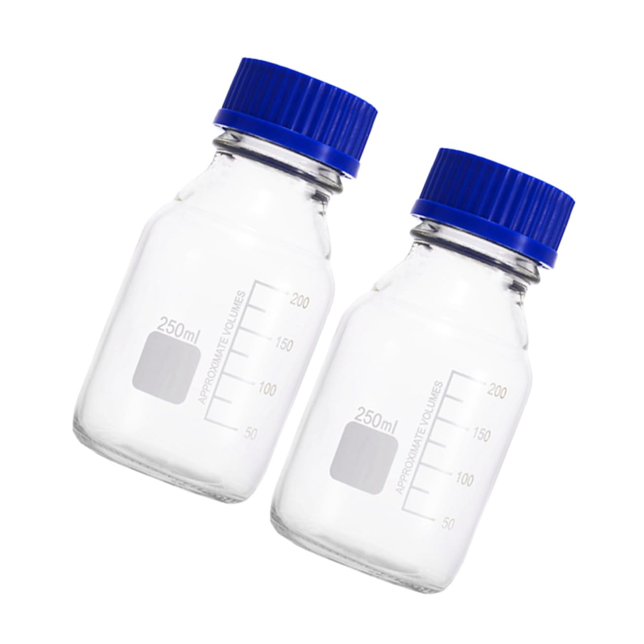 Bottiglie Di Vetro Da Laboratorio 250 Ml Tappo Ermetico, Bottiglie a Bocca Larga Per Campioni e Reagenti, Contenitori Scientifici Trasparenti Per Conservazione e Analisi