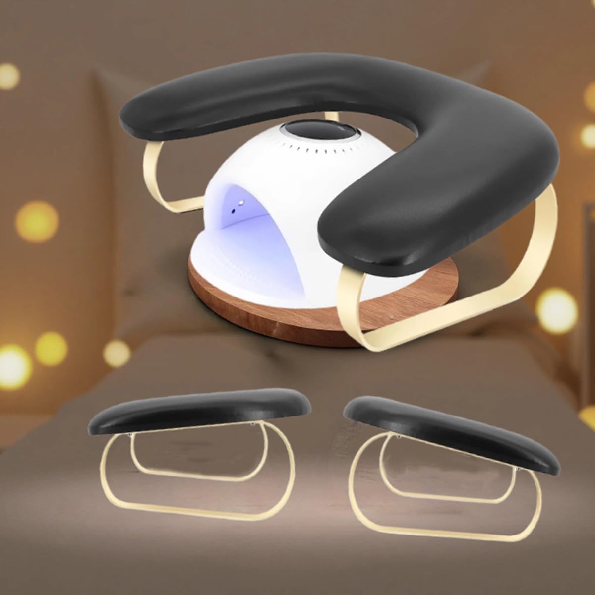 Genérico Soporte para uñas en forma de U con almohadillas metálicas ajustables y extraíbles apto para salones de manicura y uso doméstico (Blanco)