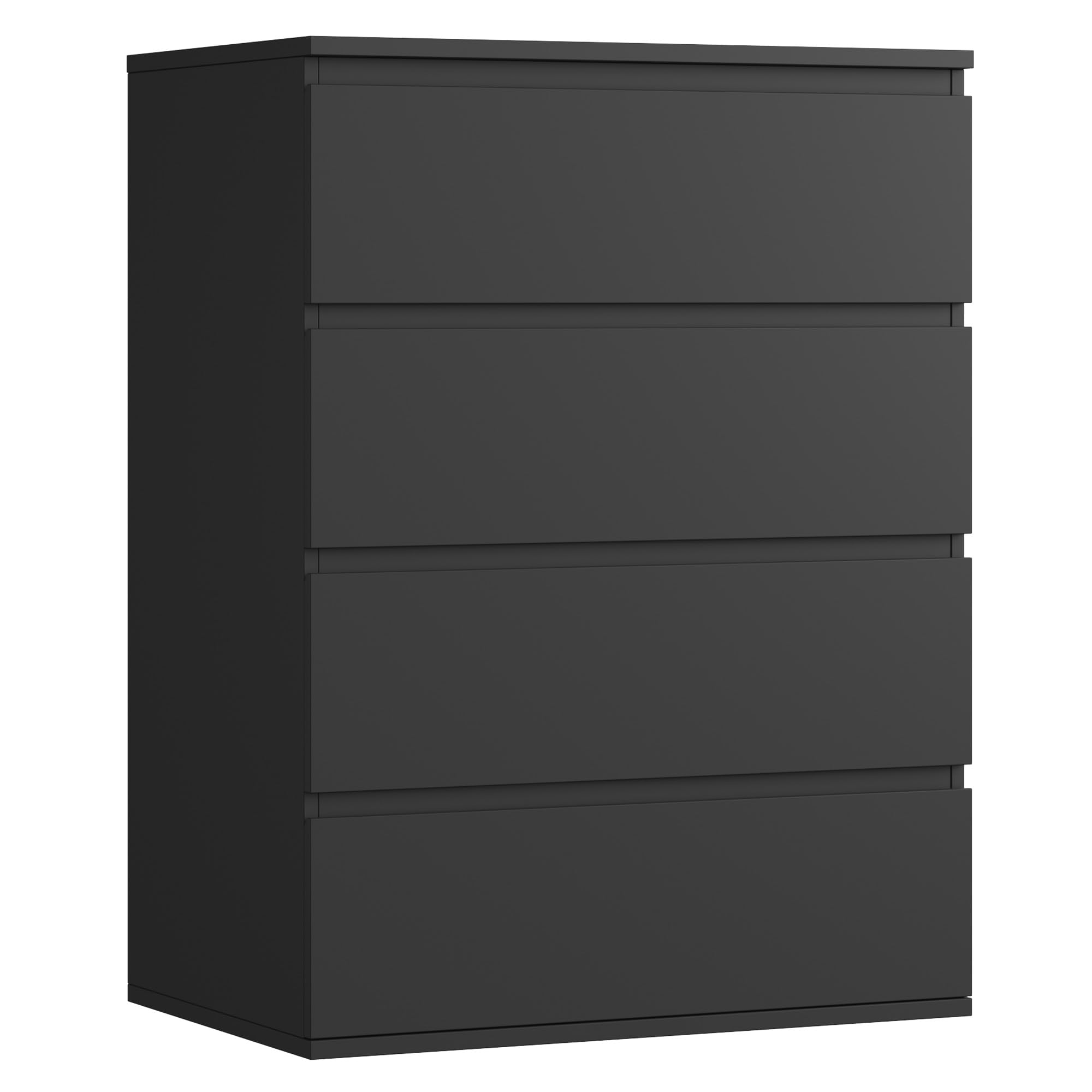 FOTOSOK 4-Drawer Solid Black Dresser