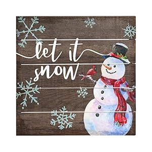 Simply Said, INC Perfect Pallet Petites Christmas Sign - Let It Snow Snowman - 8 x 8 inch Wood Sign - Cute Snowman Christmas Decor - Small Snowman Gifts - Made in USA - PET12728 Simply Said INC Perfect Pallet Petites Christmas Sign Let It Snow Snowman 8 x 8 inch Wood Sign Cute Snowman Christmas Decor Small Snowman Gifts Made in USA PET12728