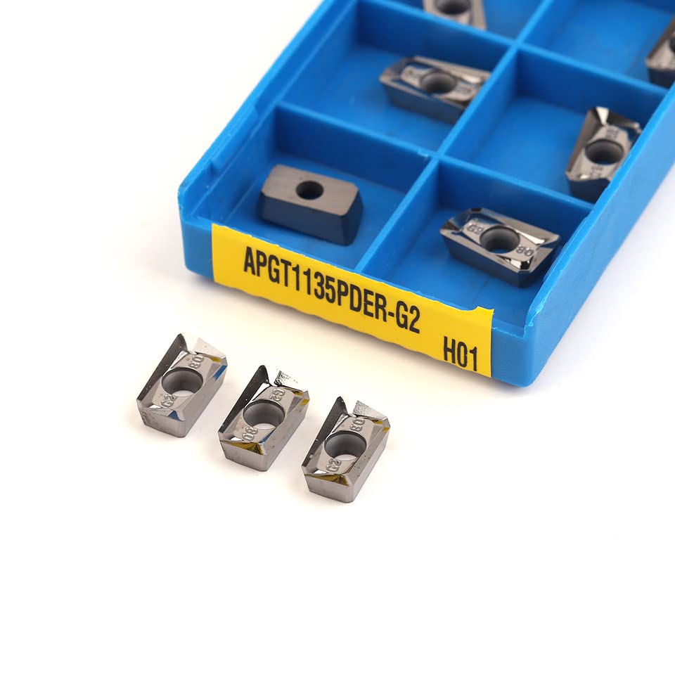 10pcs APKT1604 PDFR APKT 1604 MA3 H01 Aluminum Cutter Blade Insert Cutting Tool Turning Tool CNC Tools AL +TIN Alloy Wood (Size : APKT1604PDFR-G2 H01)