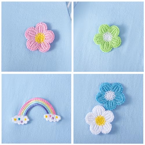 Image of Girls Cotton Long Sleeve Casual Cartoon Appliques Striped Jersey Dresses