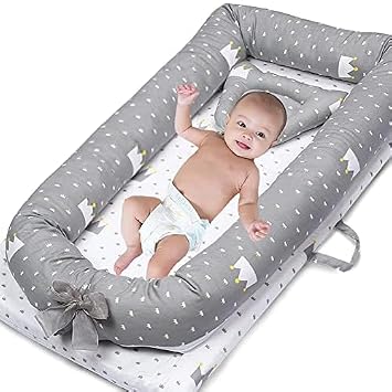 Portable Baby Cushion Pad Soft Padded Mat with Removable Cover, Lightweight Travel Cushion Crown