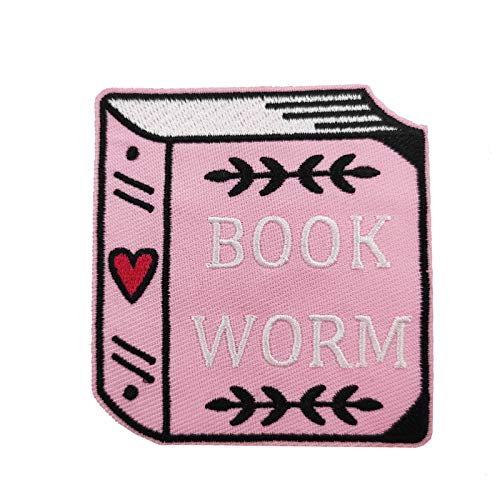 Cute-Patch Book Worm Funny Meme Embroidered Iron on Patch
