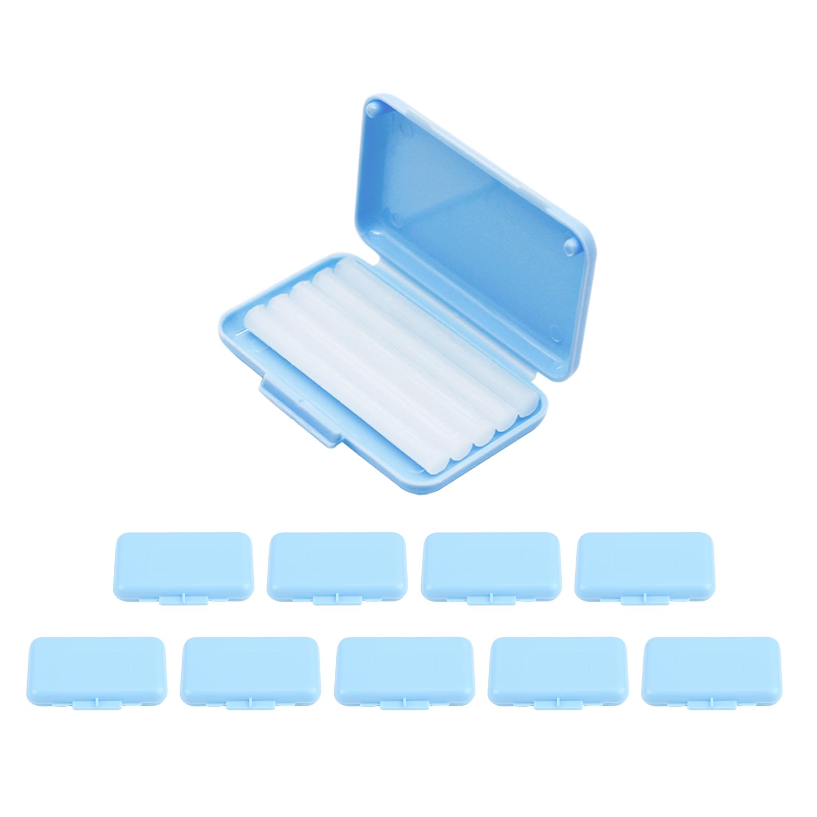 meukcez10 Boxes Orthodontic Wax, Dental Braces Wax Kit for Braces Wearers, 50 Pcs Mint Scented Gum Protector, Medical Grade BPA-Free Wax for Oral Pain Relief & Comfort Mint Flavors (Blue)