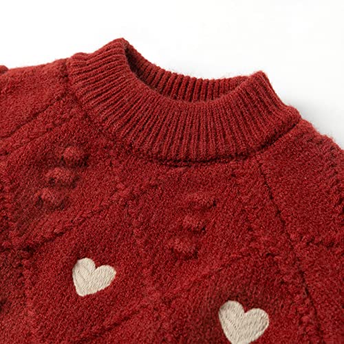 Curipeer Little Girls Sweater Coat Ruffles Cotton Knitted Toddler Kids Pullover Fall and Winter 1-6T3