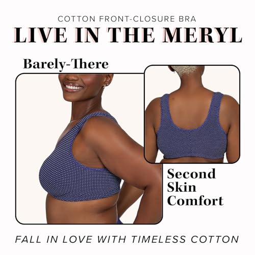 Image of LEADING LADY, Meryl, Front-Closure Cotton Bra, Comfort Sleep for Women, Breathable, Unlined, Full Coverage, Wireless, 36A-56H