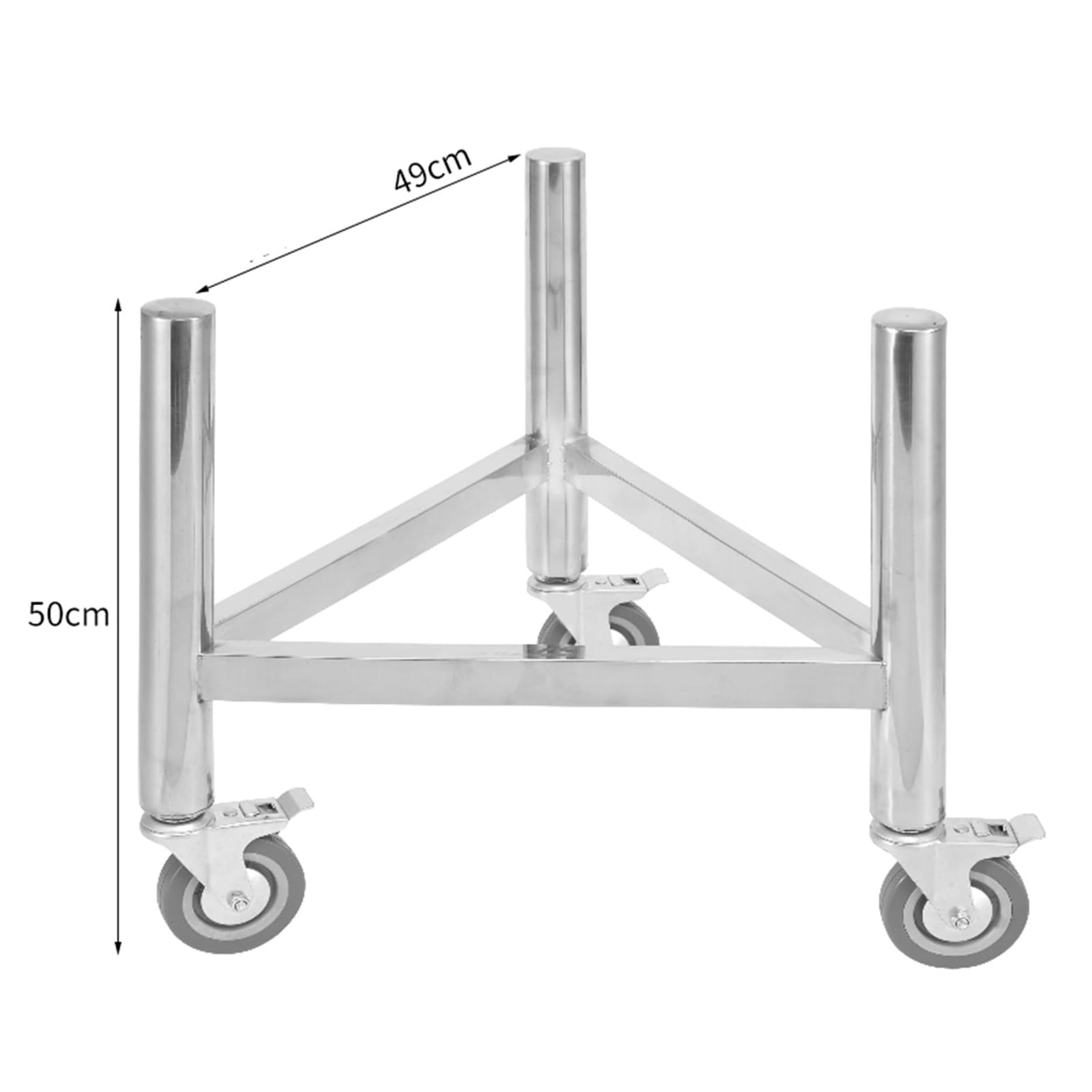 Carrello da Cucina Portatile in Acciaio Inox Resistente, Ideale per bombole di Gas, fusti isolati, secchi del Latte e pentole per zuppe (55x55x50 cm) - Carrello da Cucina Robusto e Portatile.