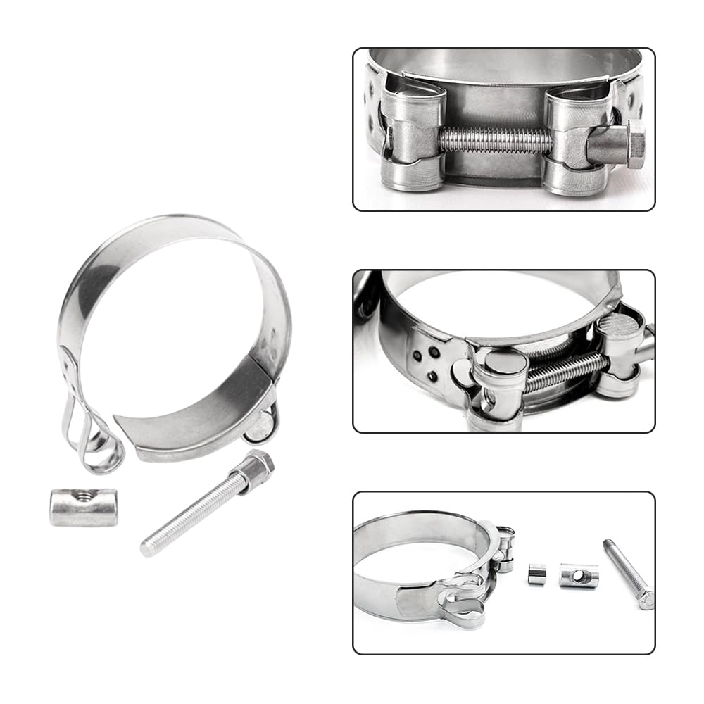 Pack De 4 Abrazaderas De Acero Inoxidable 304 - Rango 44-47 Mm, Ajustables, Para Escape O Mangueras