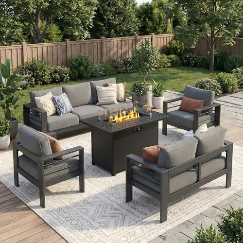 Solaste Aluminum Patio Set with Fire Pit